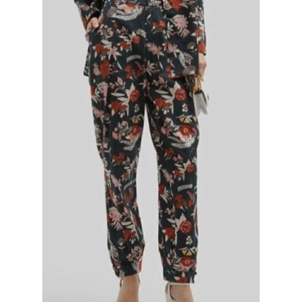 NWT Carolina K Alicia Floral High Waisted Gaucho Pants Sz. S
